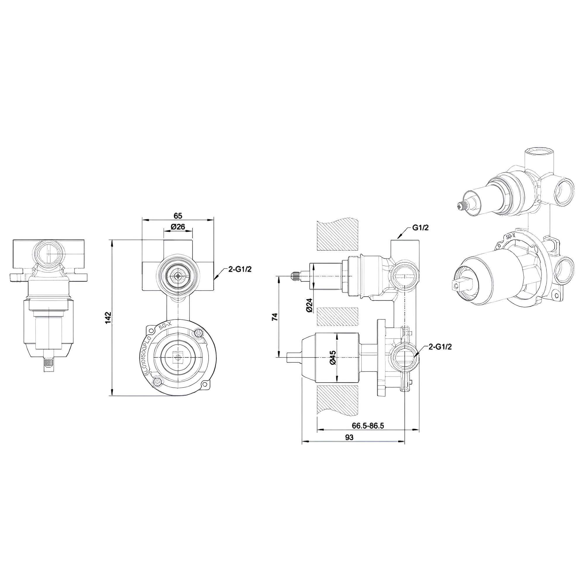 Скрытая часть Bravat Built-in D969CP-B-ENG