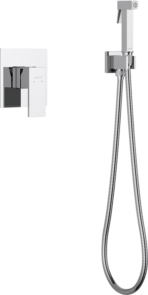 Гигиенический душ Aquatek Либра AQ1619CR со смесителем, с внутренней частью, хром
