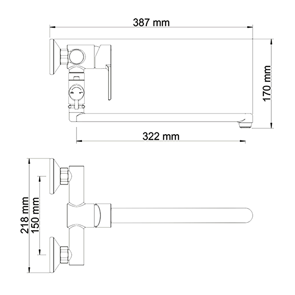 Смеситель для ванны с душем Wasserkraft Ammer 3702L хром