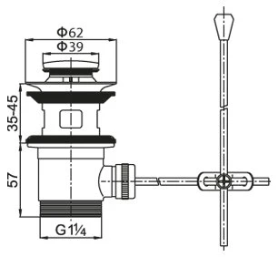 Донный клапан для раковины Cezares CZR-SA2-02 Бронза