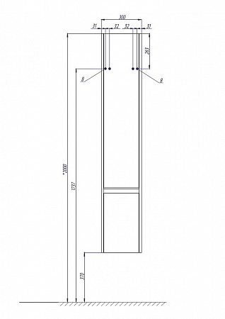 Шкаф-пенал Aquaton Капри R 30см 1A230503KP01R белый глянец