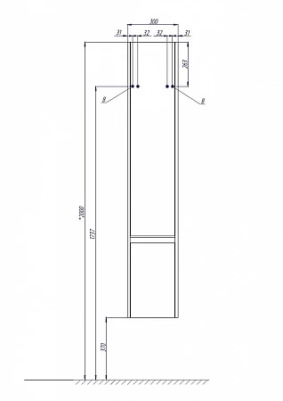 Шкаф-пенал Aquaton Капри R 30см 1A230503KP01R белый глянец