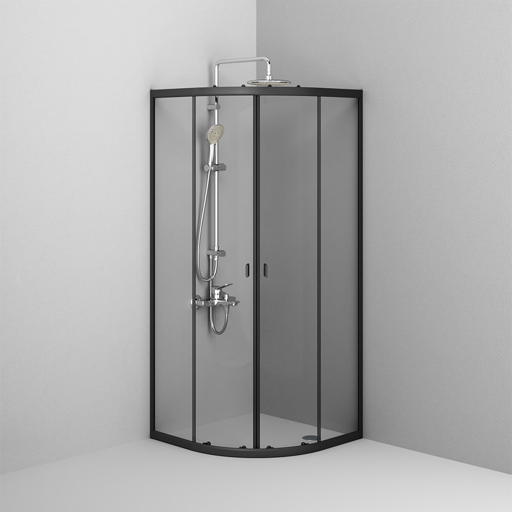 Душевой уголок AM.PM X-Joy 80x80см W88G-205-080BT64 профиль черный, стекло прозрачное