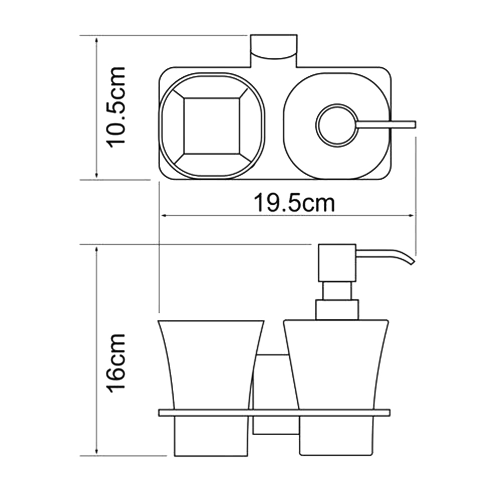 Дозатор Wasserkraft Exter K-5289 со стаканом, светлая бронза