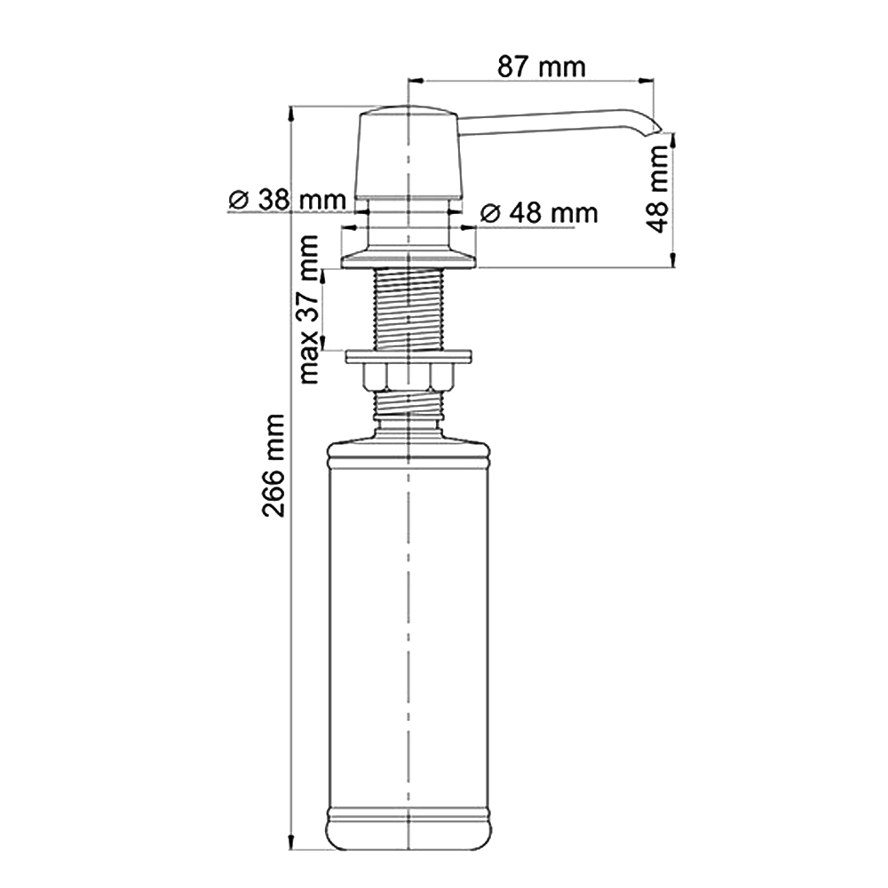 Дозатор для кухонной мойки Wasserkraft K-1599 хром матовый