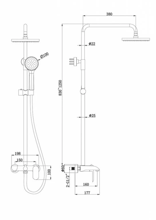 Скрытая часть Bravat Built-in D982CP-A-RUS