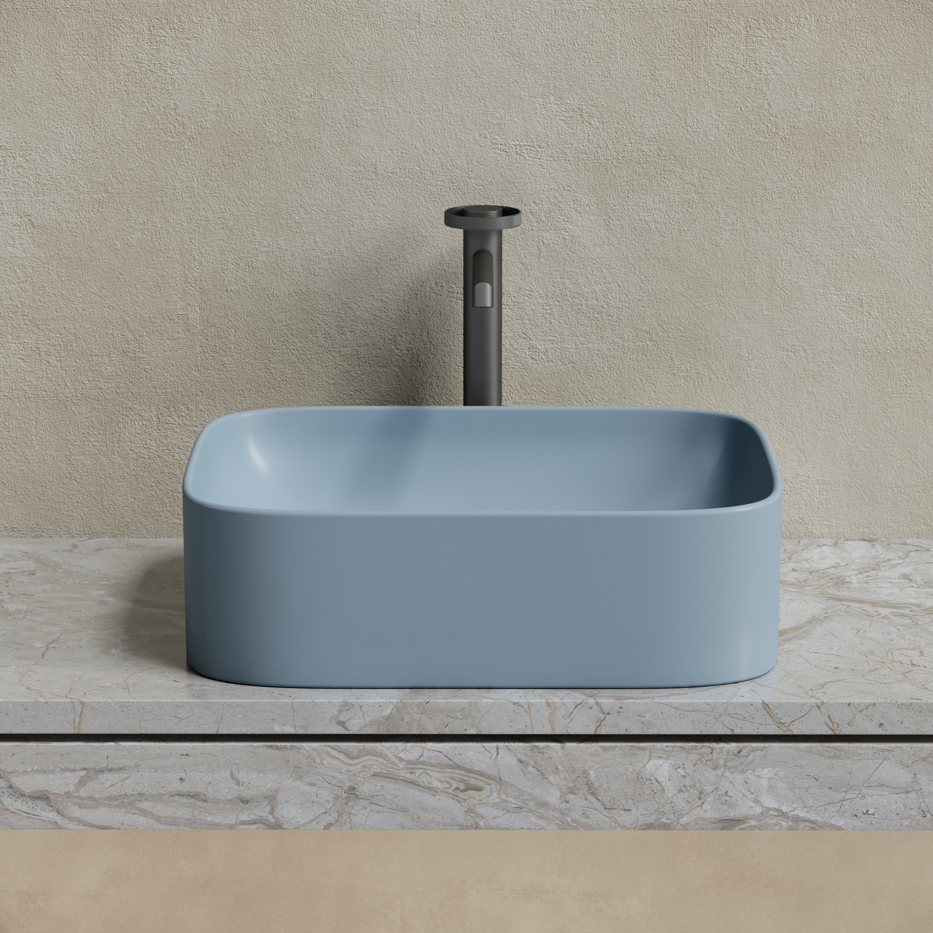 Раковина накладная Ceramica nova Element 505*380*150мм CN6052MHL серо-голубая матовая