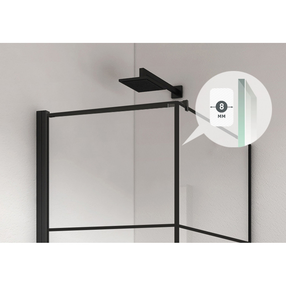 Душевой уголок Berges Dark 90x90см 061020L профиль черный, стекло прозрачное