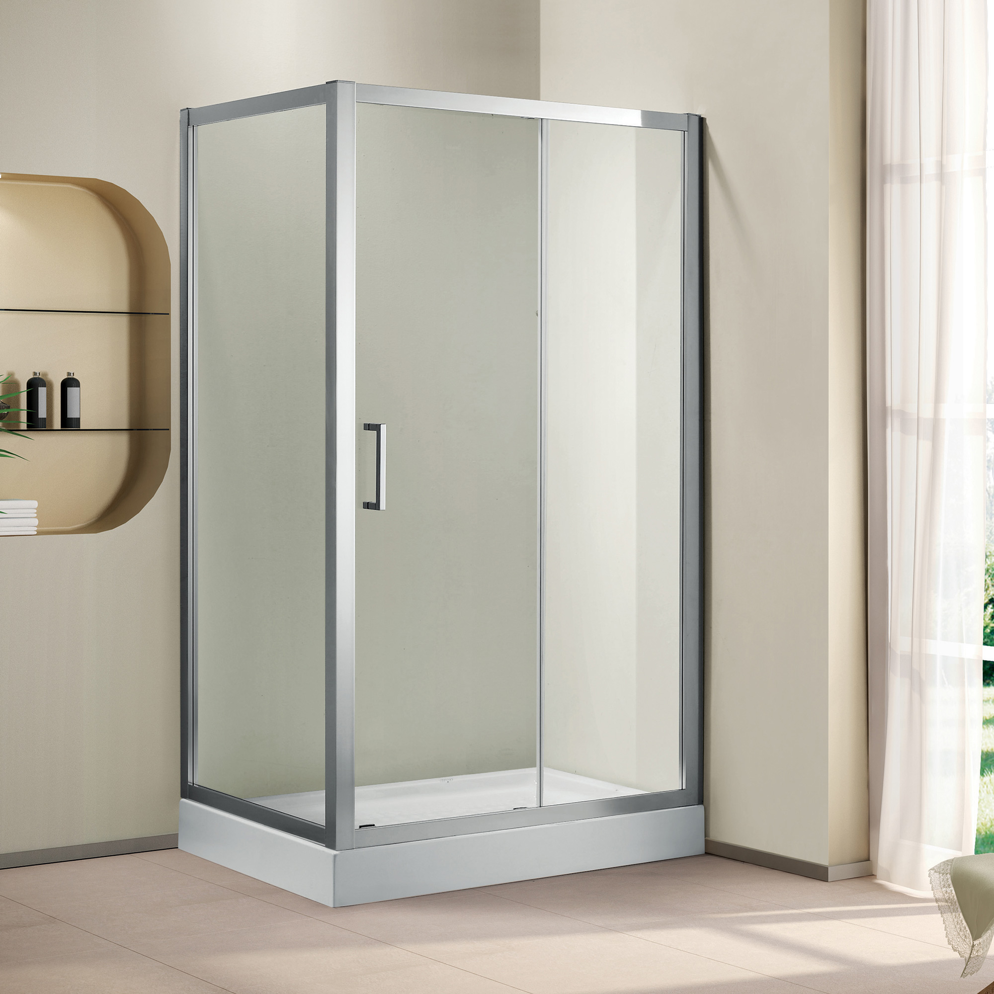 Душевой уголок Cezares Porta 110x80см PORTA-D-AH-11-110/80-C-Cr профиль хром, стекло прозрачное