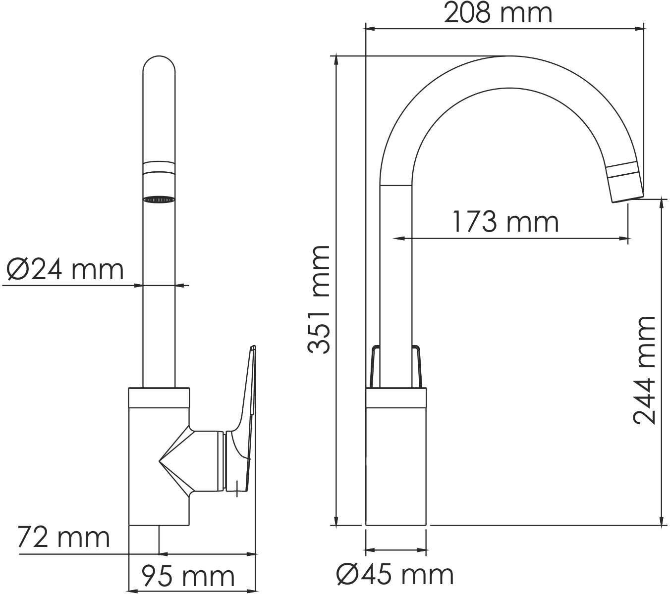 Смеситель для кухни Wasserkraft Wiese 8407 серый