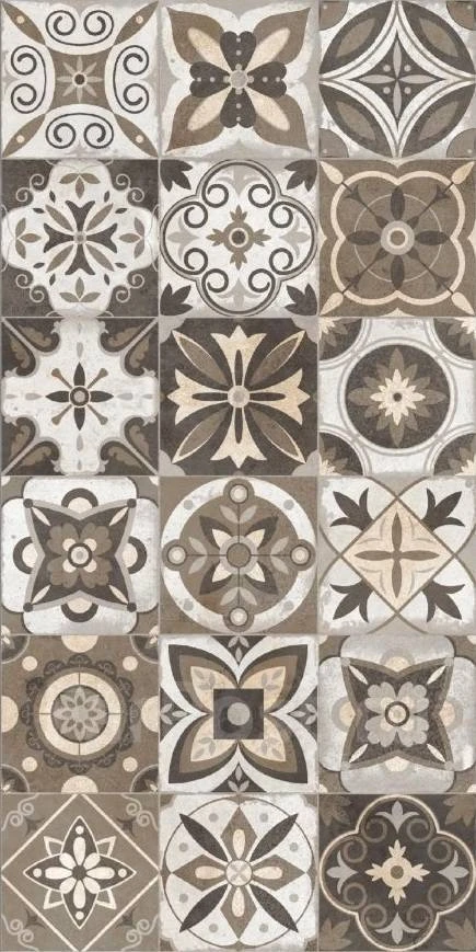 Керамогранит INDIA FRACTAL DÉCOR CARVING 60х120 см IN 4015 коричневый