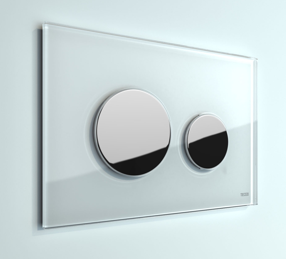 Кнопка смыва TECE Loop 9240660 белое стекло, кнопка хром глянцевая