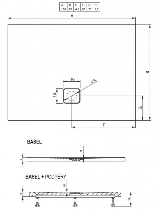 Душевой поддон Riho Basel 80х160см D005013005 белый