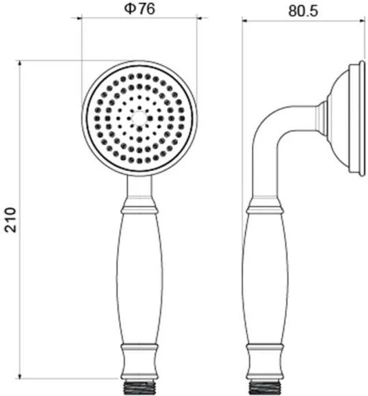 Душевая лейка Aquatek Классик AQ2008MB черный матовый