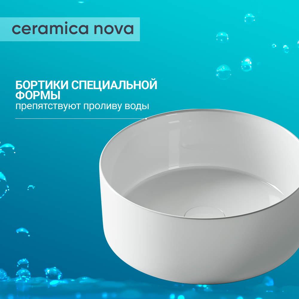 Раковина накладная Ceramica Nova Element CN6032 белая глянцевая