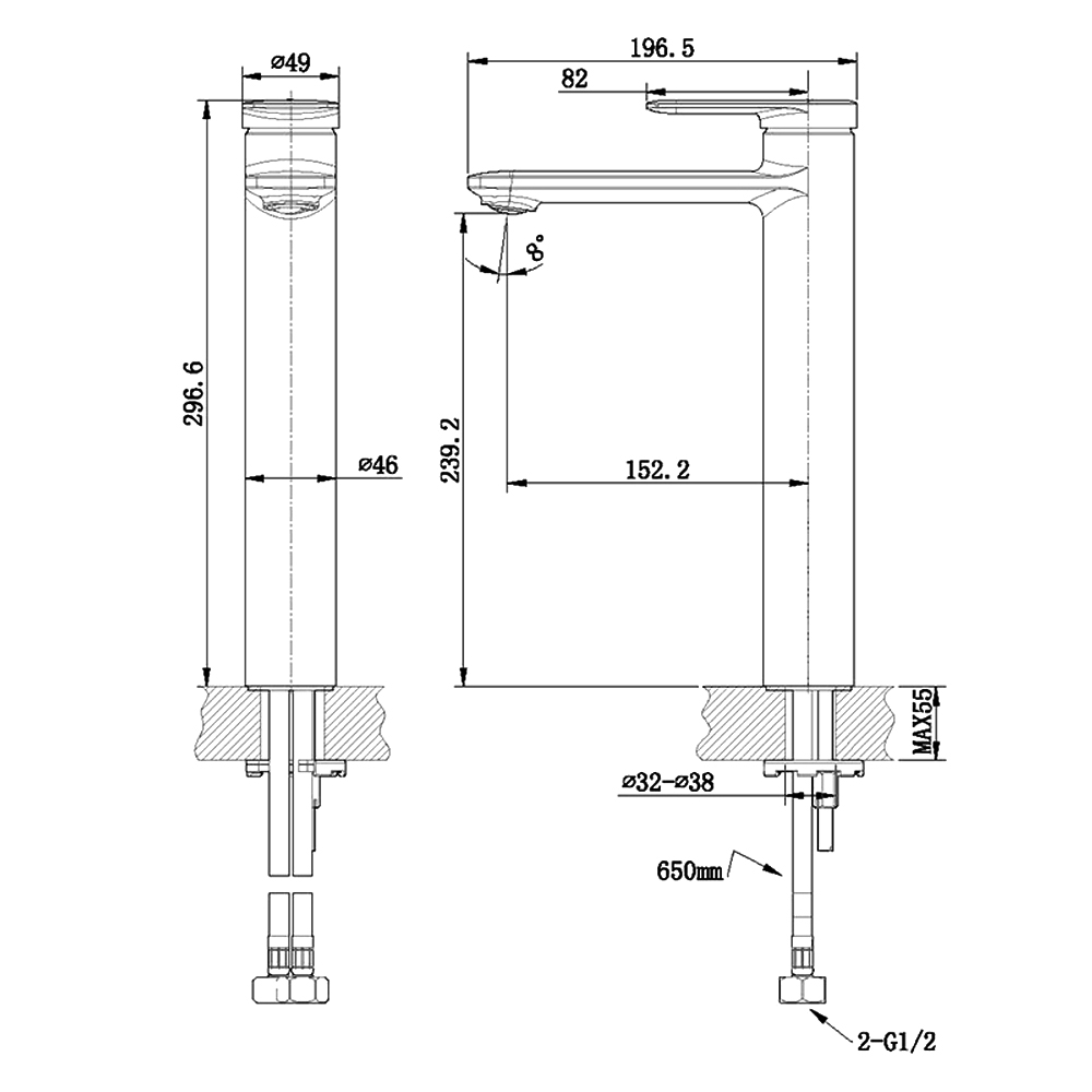 Смеситель для раковины Bravat Eddie F1369402BW-A9-ENG черный