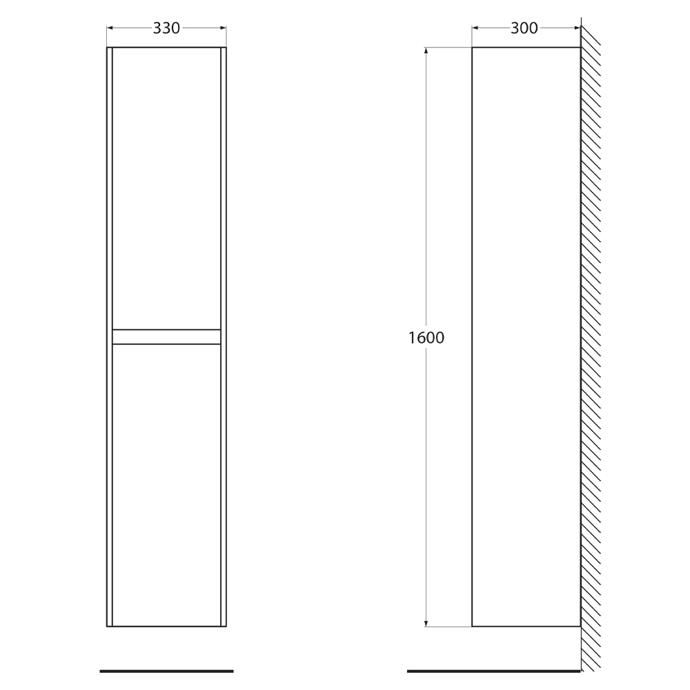 Шкаф-пенал BelBagno Kraft KRAFT-1600-2A-SC-RT-R Rovere Tabacco