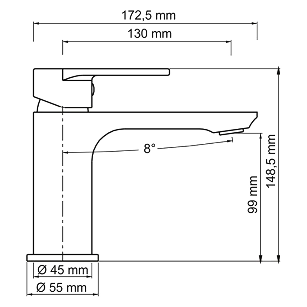 Смеситель для раковины Wasserkraft Elbe 7403 черный матовый