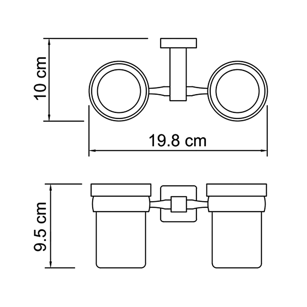 Стакан Wasserkraft Lippe K-6528D двойной, хром