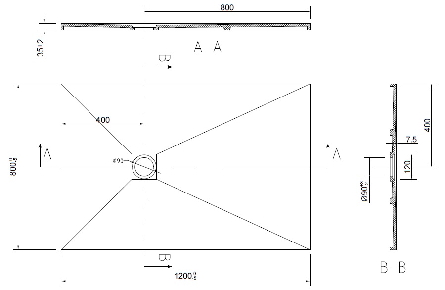 Душевой поддон Vincea 120х80см VST-2SR8012W белый