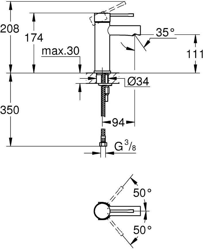 Смеситель для раковины Grohe Essence 34294001 хром