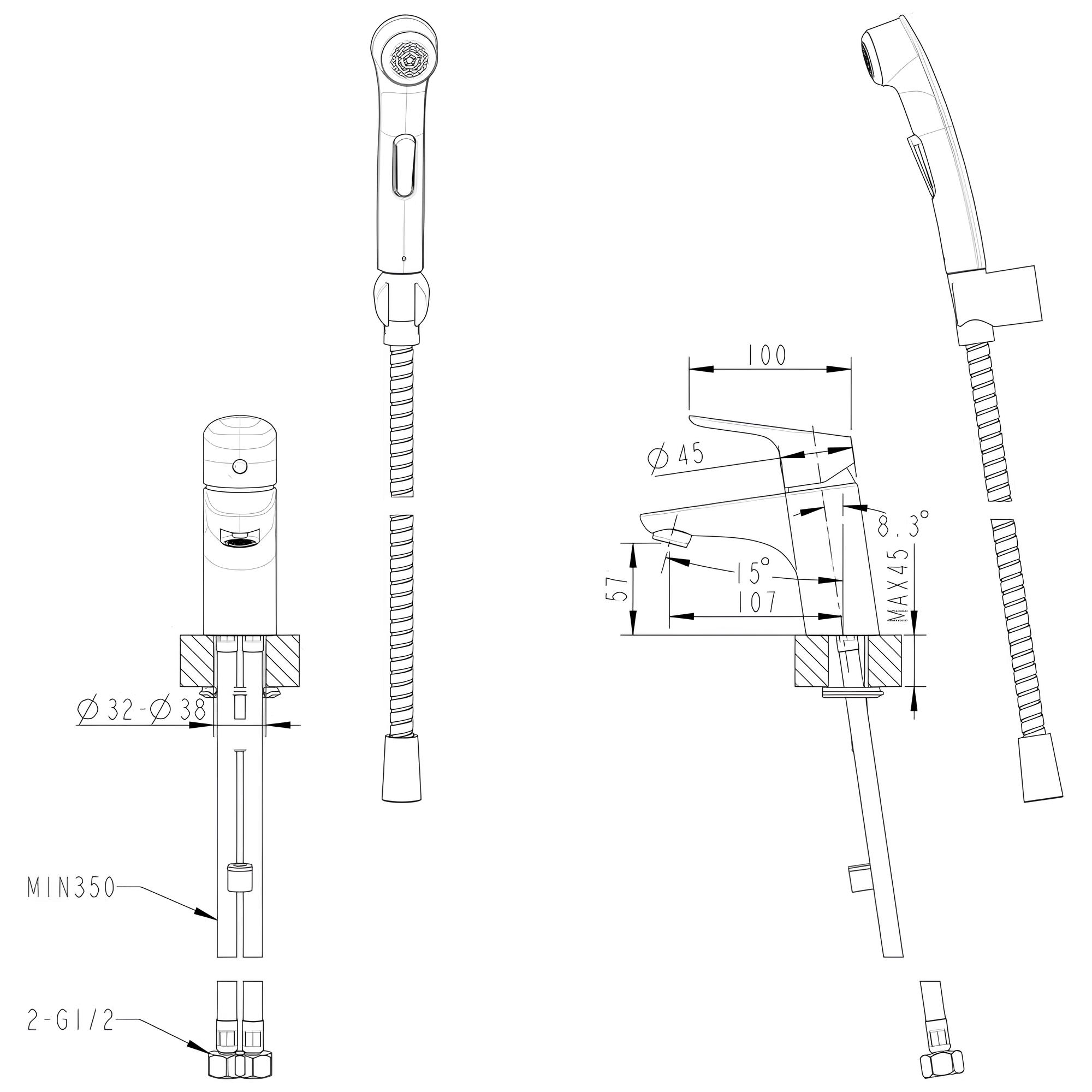 Смеситель для раковины Bravat Drop F14898C-2 хром