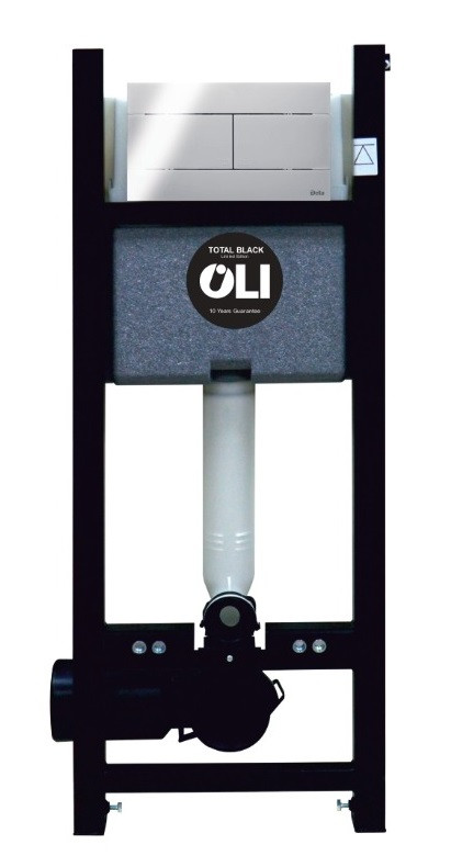 Система инсталляции для унитазов OLI Expert Total Black 886668SDOO с кнопкой хром глянцевая