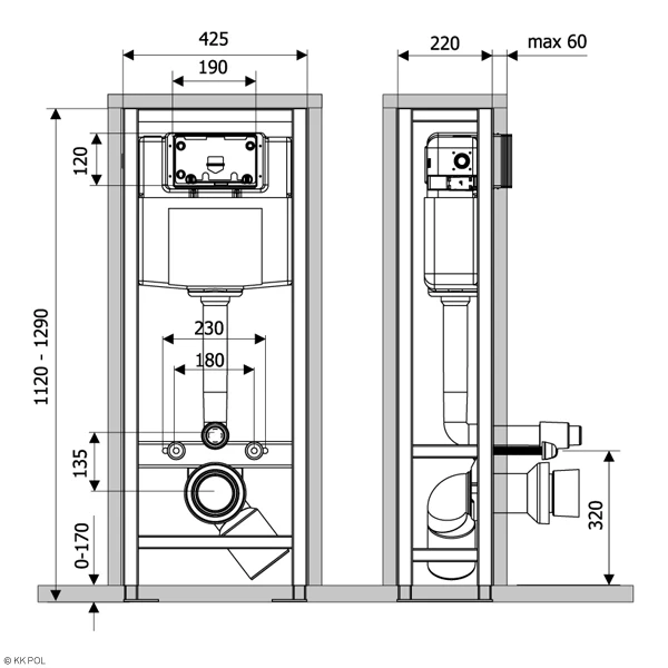 Инсталляция для унитаза KKPol Professional ZSP/M428/0.1/K