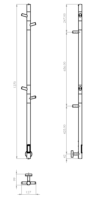 Полотенцесушитель электрический Vincea VTD-1DBE