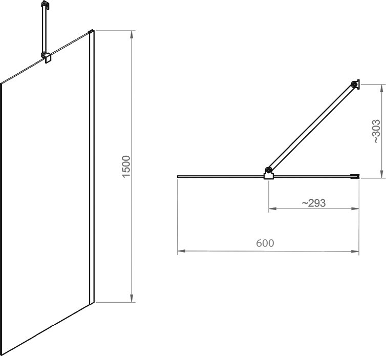 Шторка на ванну RGW Screens SC-150B 60x150 351115006-14 профиль черный, стекло прозрачное