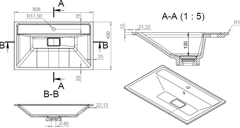 Тумба с раковиной AM.PM Inspire 2.0 80 белый матовый