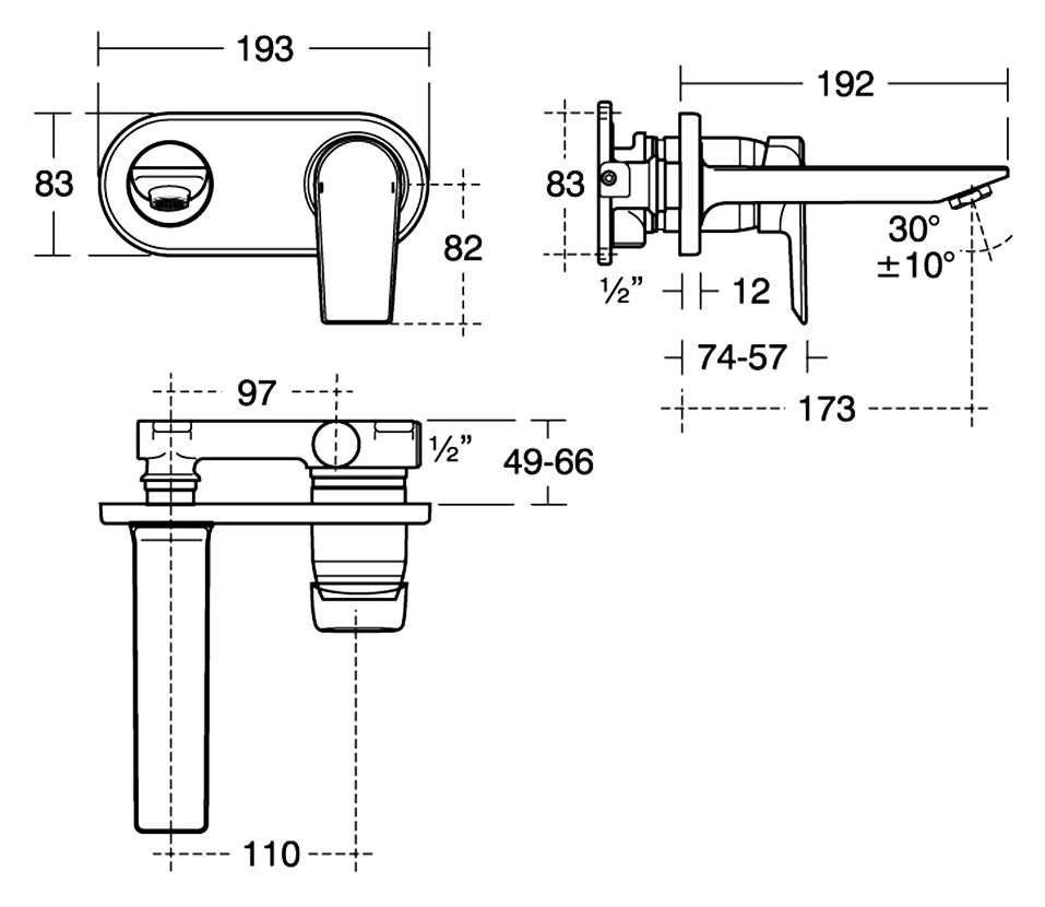 Смеситель встраиваемый для раковины Ideal Standard Tesi A6578AA хром