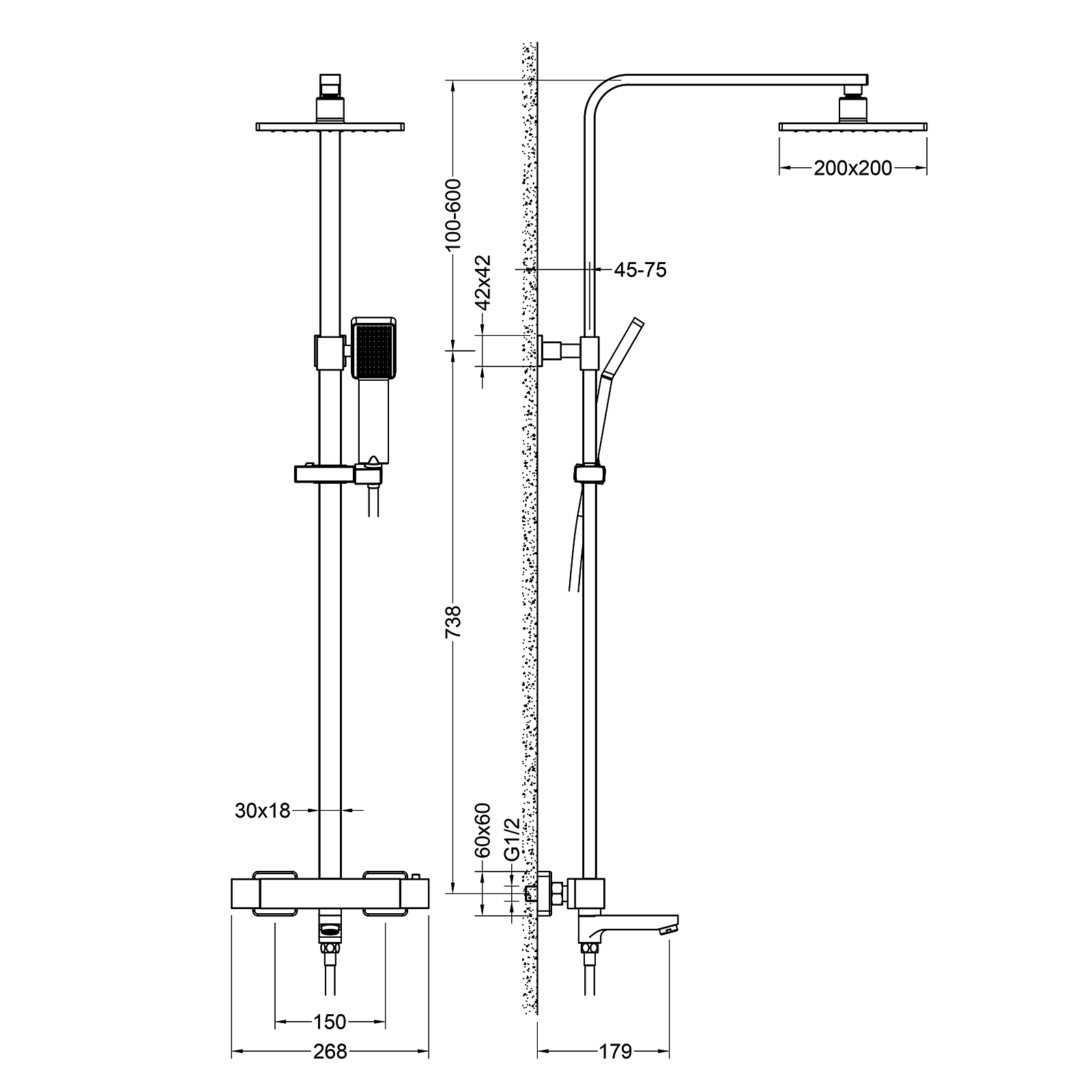 Душевая стойка Timo Tetra-thermo с термостатом SX-0169/00 хром