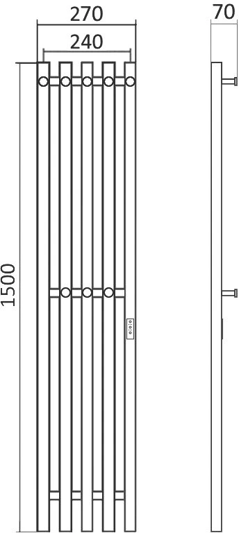 Полотенцесушитель электрический Маргроид Inaro 5 Ferrum 150*6*24 правый, белый, матовый , 4 секции