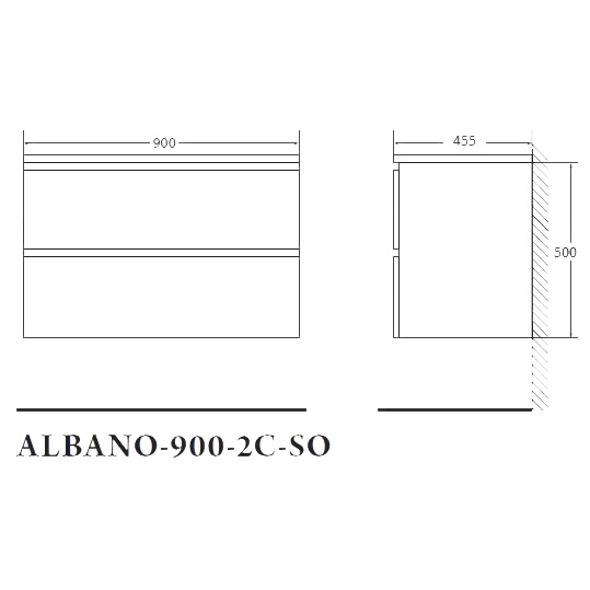 Тумба с раковиной BelBagno Albano 90 ALBANO-900-2C-SO-BL белая глянцевая