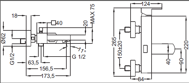 Смеситель для ванны с душем Cezares LEVICO-VM-01-Cr хром