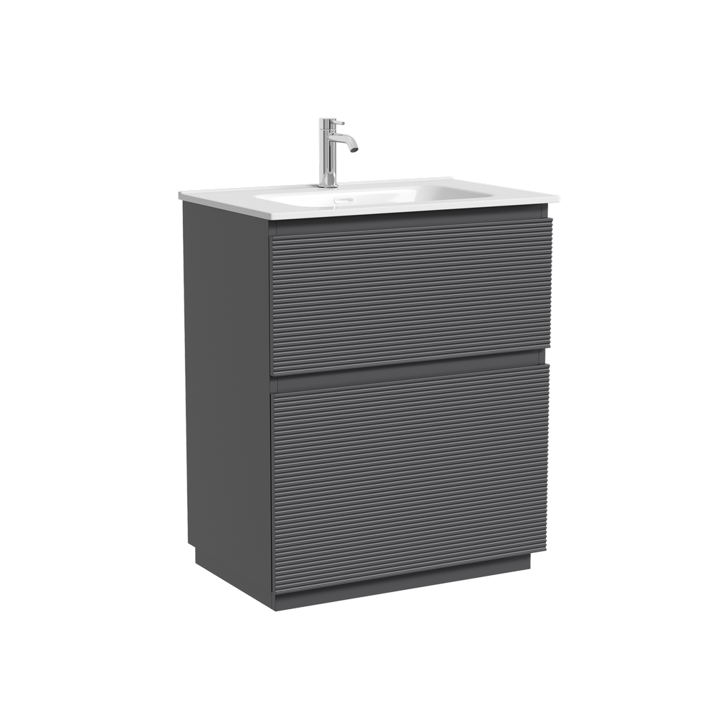 Тумба с раковиной Sancos Folk Floor 70 напольная, Grey soft