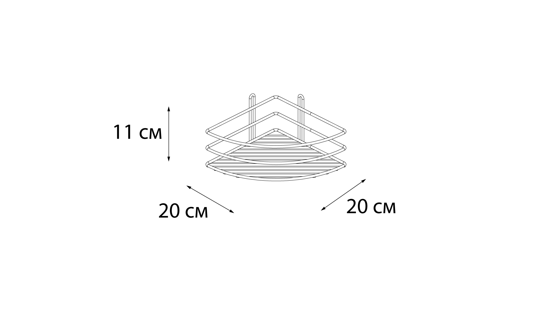 Полка угловая одноэтажная хром Fixsen FX-710-1