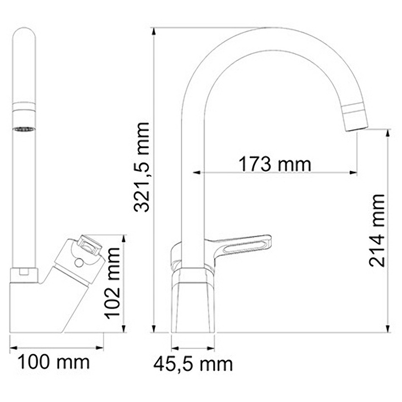 Смеситель для кухни Wasserkraft Ruhr 24407 хром