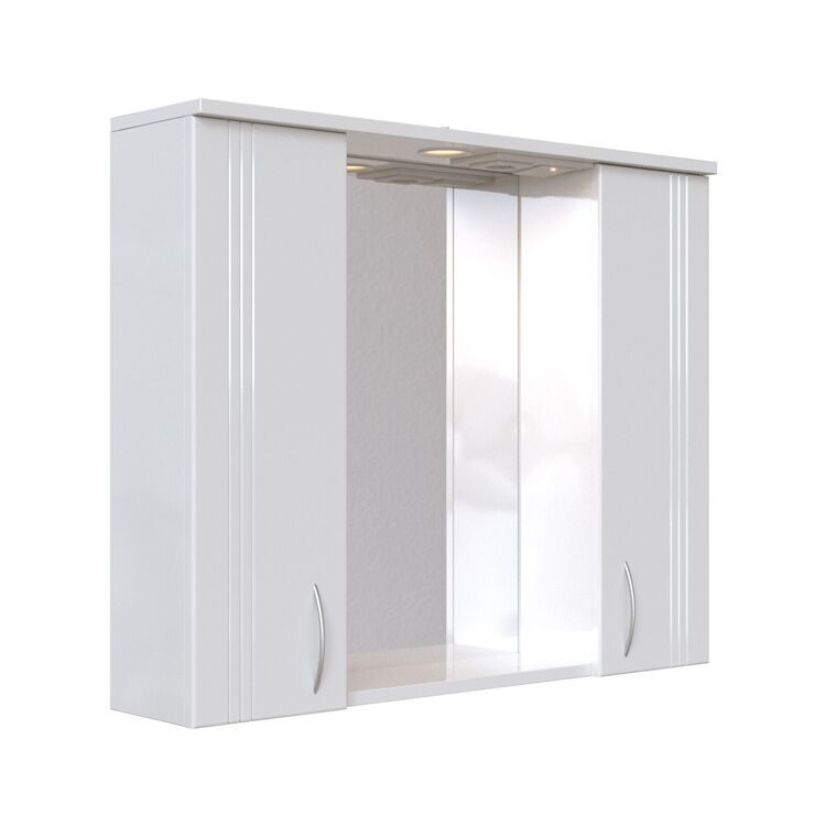 Зеркальный шкаф подвесной SanStar Вольга 80 для ванной комнаты белый