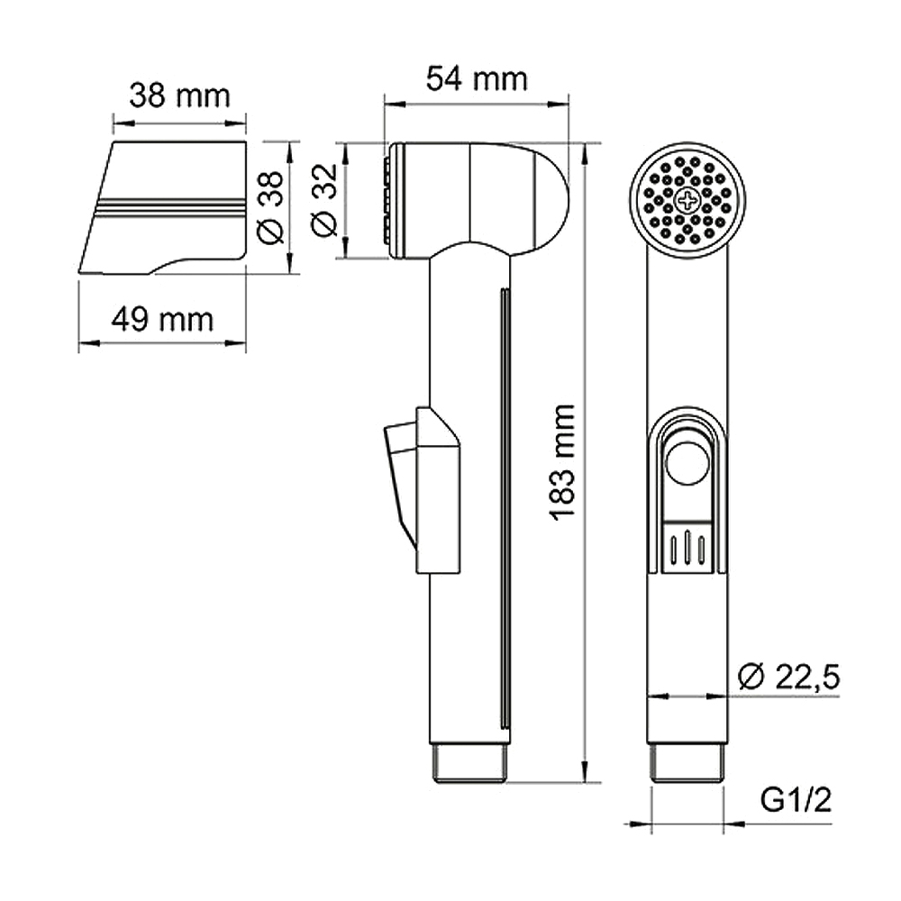 Гигиенический душ Wasserkraft Wern A092 хром матовый