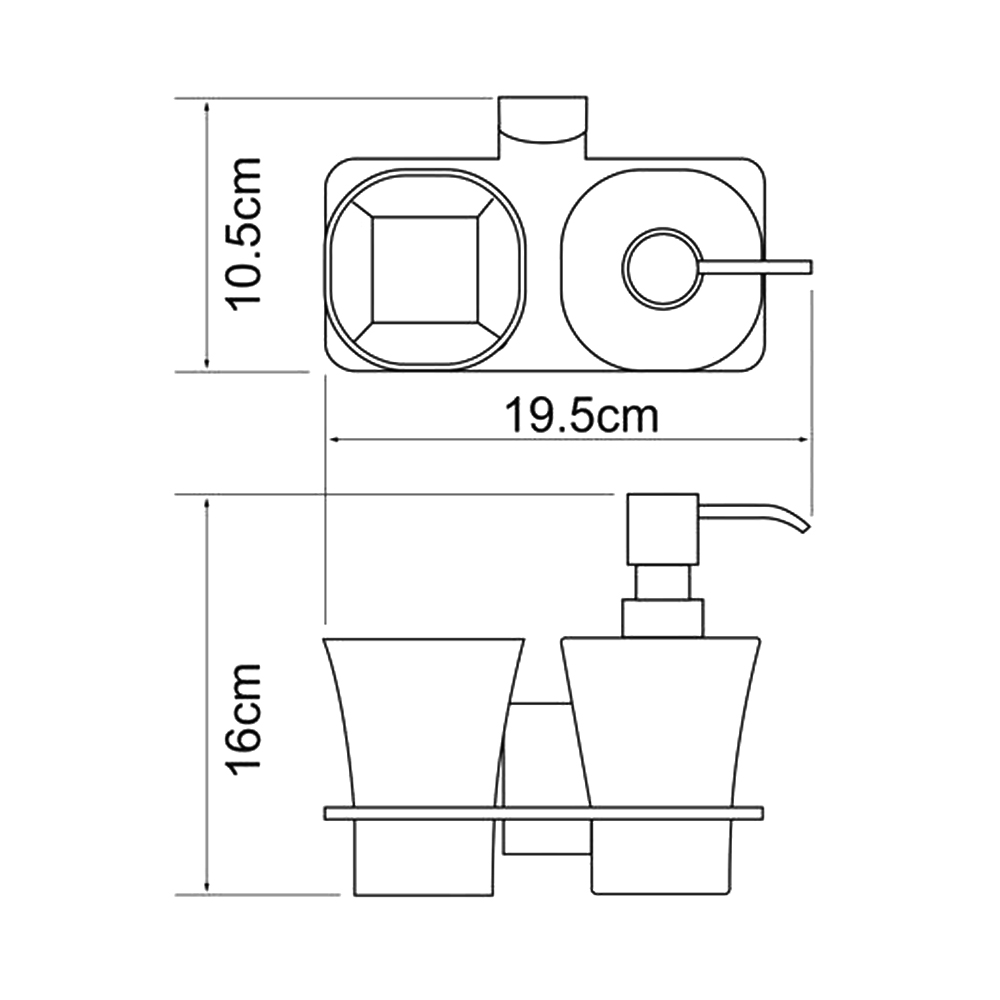 Дозатор Wasserkraft Leine K-5089 со стаканом, хром