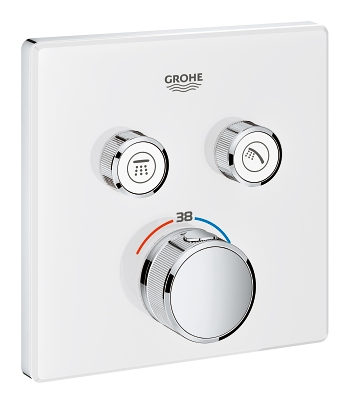 Термостатический смеситель Grohe Grohtherm SmartControl 29156LS0 для душа, хром / белый