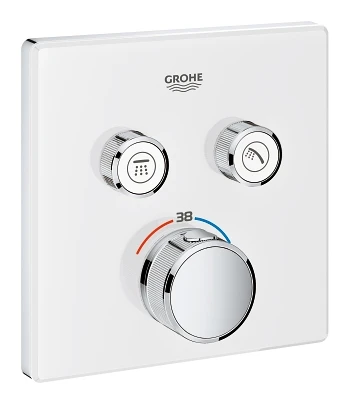 Термостатический смеситель Grohe Grohtherm SmartControl 29156LS0 для душа, хром / белый