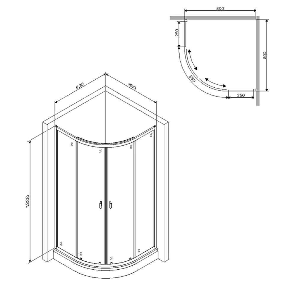 Душевой уголок AM.PM X-Joy 80x80см W88G-205-080BT профиль черный, стекло прозрачное