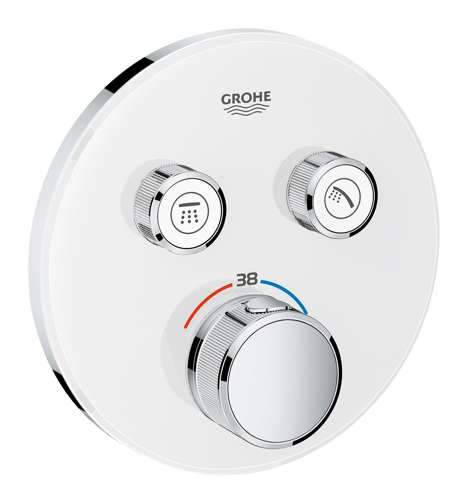 Термостатический смеситель Grohe Grohtherm SmartControl 29151LS0 для душа, хром / белый