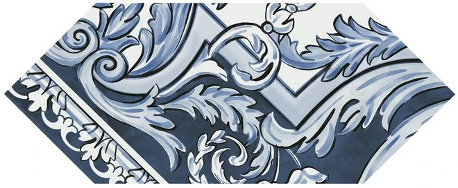 Декор Алмаш 4 синий глянцевый 14x34x0,69, 1, шт