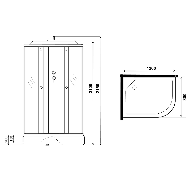 Душевая кабина Niagara Eco 120х80см NG-3324-14L профиль серебро