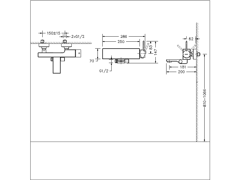 Смеситель для ванны с душем Bravat Stream-D F637163C-01 хром