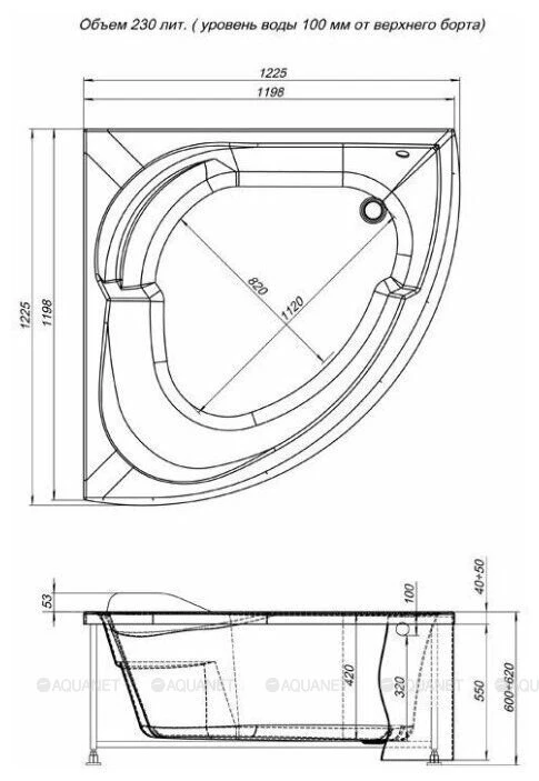 Экран Aquanet Fregate 120см 179234 белый